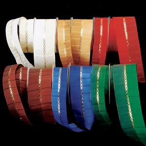 Wired Woven Taffeta Gold Link Ribbon