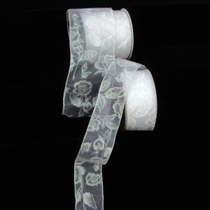 Wired Sheer "Wedding Rose" Ribbon