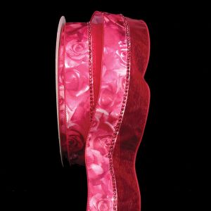 Wired Diamond Center Satin Sheer Ribbon