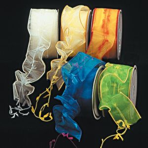 Wired Sheer Tube with Bows Ribbon