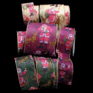 Wired Semi Sheer St Nick Ribbon