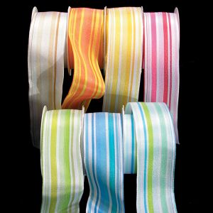 French Wired Multi Stripe Taft Ribbon