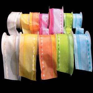 French Wired Vario Stripe Taft Ribbon
