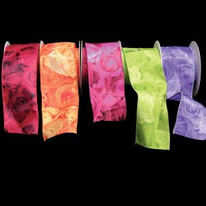 Wired Satin Double Face Roses Ribbon
