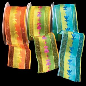 French Wired Embossed Margaritte Ribbon