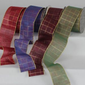 Gold Wired Pin Stripe Check