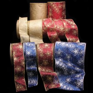 Wired Semi Sheer Lots of Stars Ribbon