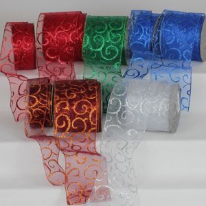 Wired Sheer Swirly Swirl Ribbon