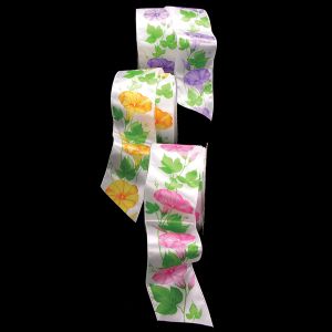 Wired Print Climbing Flower Ribbon