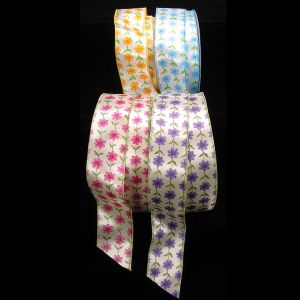 Wired Print Petite Flowers Ribbon