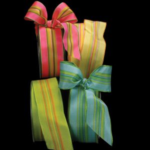 Wired Woven Edge Taffeta Stripe Ribbon
