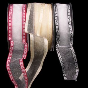 Wired Woven Edge Sheer Cuisine Ribbon