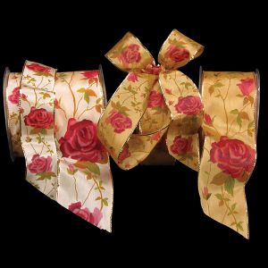 Gold Wired Print Senior Ribbon