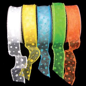 Wired Sheer "Spots" Ribbon