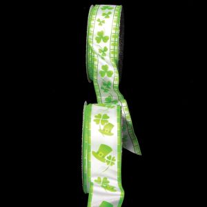 Wired Print "Shamrock" & "St. Patrick" Ribbon