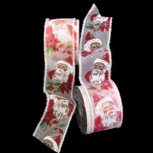 Wired Sheer Print "Santa Claus" Ribbon