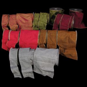 Gold Wired Raw Satin Silk Ribbon
