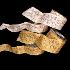 Gold Wired Taffeta Cherubs Ribbon