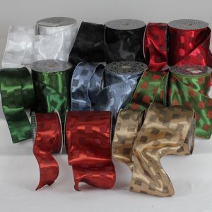 Wired Taffeta Squares Ribbon