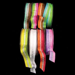 Wired Narrow Taffeta with Sheer Ribbon