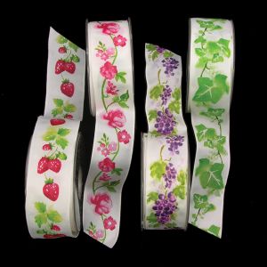 Wired Taffeta Print Garden Ribbon