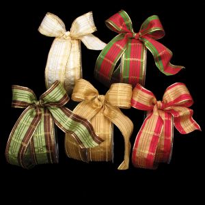 French Wired Festive Plaid Ribbon