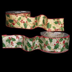 Wired Fall Motifs Mistletoe Ribbon