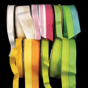 Wired Small Taffeta Squares Ribbon