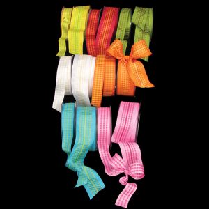 Wired Taffeta Blocks Ribbon