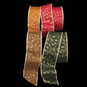 Wired Fabric "Hojas" Ribbon