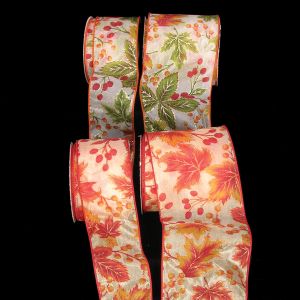 Wired Fall Leaves Ribbon