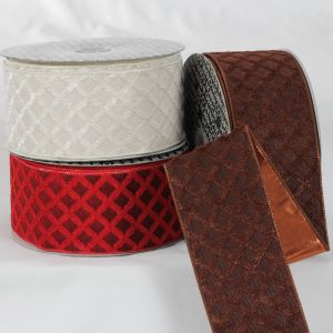 Wired Fabric "Lozenge" Ribbon