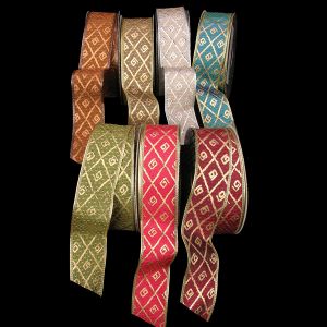 Wired Diamond Taffeta Print Ribbon