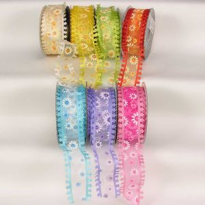 Wired Sheer Midi Daisies Ribbon