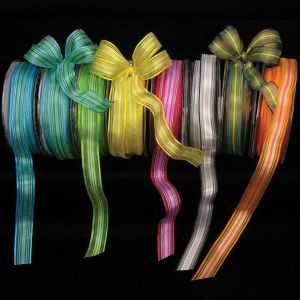 French Wired Beaux Stripes Ribbon