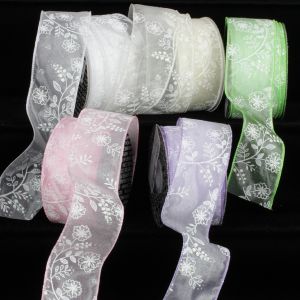 Wired Pale Flower Ribbon