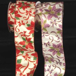 Wired Poinsettia Ribbon