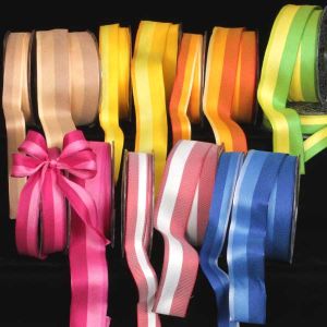 Wire Edge Fishbone Stripe Ribbon