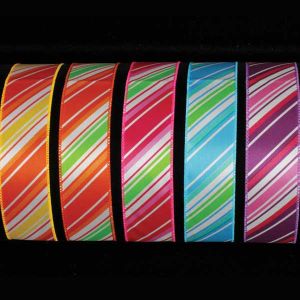Wired Diagonal Stripe Ribbon 