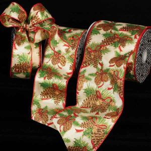 Red Wire Edge Cones Ribbon