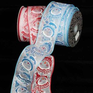 Wired Happy Snowman Ribbon