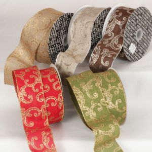 Wired Natural Swirl Ribbon