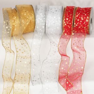 Wired Sheer Stars Ribbon