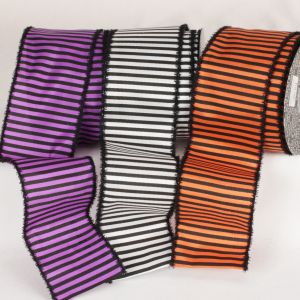 Wired Black Stripes Ribbon