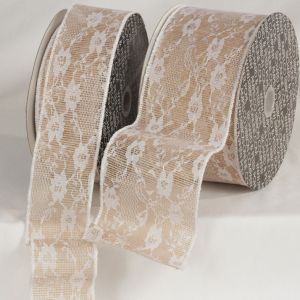 Wired Natural White Lace Ribbon