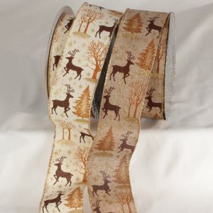 Gold Wired Deer Ribbon