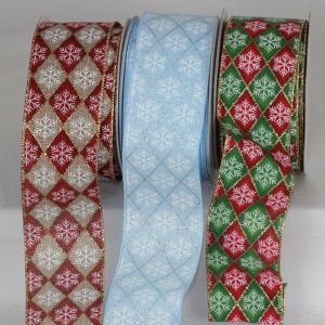 Wired Diamond Snowflakes Ribbon
