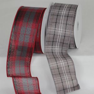Wired Plaid Ribbon