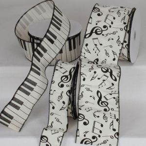 Wired Piano Ribbon and Music Notes Ribbon