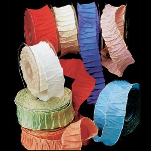 French Wired Gathered Taffeta Ribbon